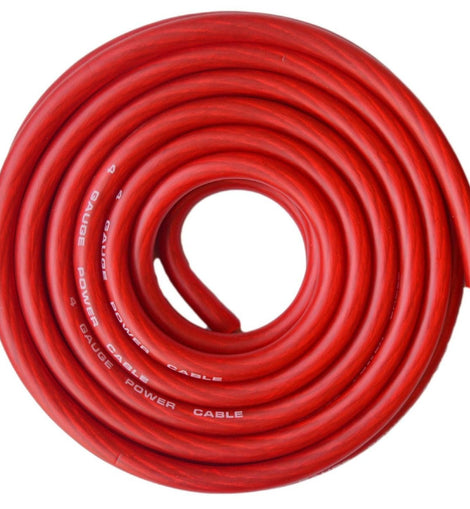 Absolute 4 Gauge Red Power/Ground Wire SuperFlex Grade A- CCA, 25 Feet