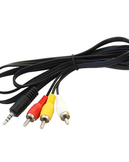 Crux 3.5-RCA/3 Right Angle 3.5mm Male to Female RCA Cable, 6 ft.