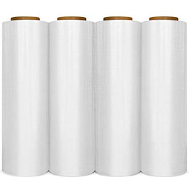 BM Paper 1 X 4 Plastic Shrink Stretch Wrap 445mm x 450m, 4RLS/CS 18" X80 Gauge Heavy Duty, Anti-Static, High Performance, Pre-Stretched, Puncture Resistant, Rust Prevention Shrink/Stretch Wrap