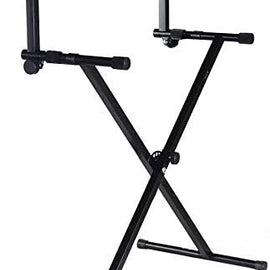 MR DJ KS500 2 Tier Double X Keyboard Stand Adjust Height Portable Two-Tier Stand