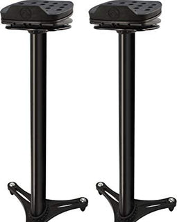 Ultimate Support MS-100B MS Series Professional Column Studio Monitor Stand with Adjustable Angle and Axis, Acoustic Foam Platform, and Three Internal Channels - Black (PAIR)