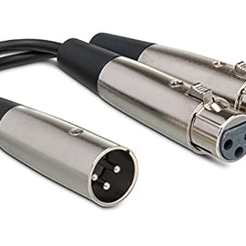 Hosa YXF-119 XLR3M to Dual XLR3F Y Cable, 6 Inch