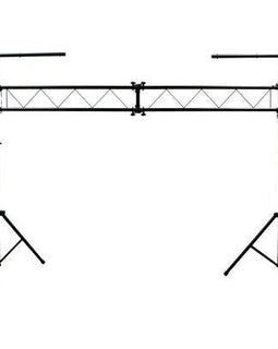 MR DJ LS560 10 ft Portable DJ Lighting Truss Stand System with Dual Tripods & T-Bars