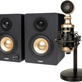 Headliner HL90981 HD3 Monitors and Starlight USB Microphone Bundle for Recording