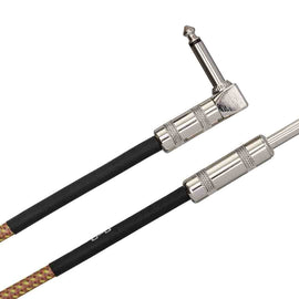 Hosa GTR-518R, Straight to Right Angle Tweed Guitar Cable - 18 Feet