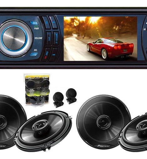 Absolute DMR-380BTAD DVD/CD/MP3/AM/FM + 2 Pair Pioneer TS-G1645R 6.5
