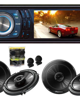 Absolute DMR-380BTAD Pioneer TS-G1645R X2  TW600<BR/> 3.5" In-Dash 2 Pairs of Pioneer TS-G1645R 6.5" Speaker & TW600 Tweeter