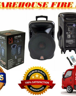 4000W Bluetooth DSP FM Radio USB Portable PA DJ KARAOKE Speaker