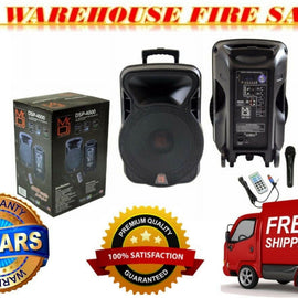 4000W Bluetooth DSP FM Radio USB Portable PA DJ KARAOKE Speaker