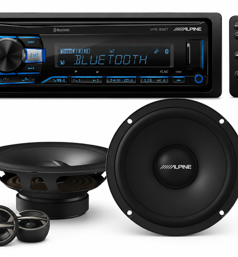 Alpine UTE-83BT Digital Media Receiver + EL-E65C-G 6.5