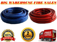 AT 100 FEET 0 GAUGE BLUE & RED POWER + GROUND WIRE CABLE 1/0 GAUGE CAR AUDIO