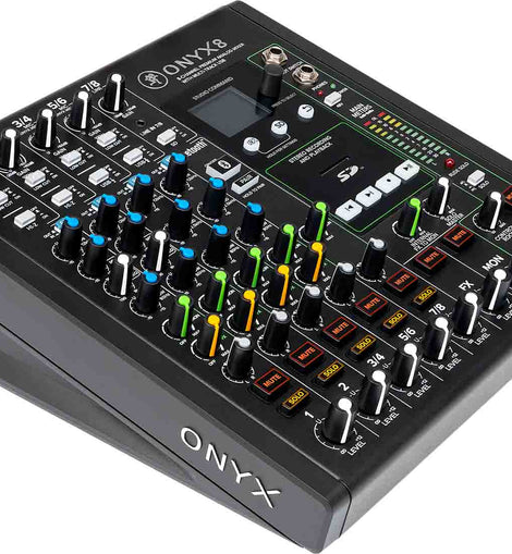 Mackie Onyx8, 8-Channel Premium Analog Audio Mixer + Multitrack USB Recording