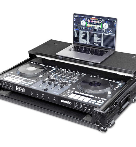 Headliner HL10016 Pitch Black Flight Case for Rane Four and Performer with Laptop Platform and Wheels