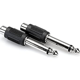 Hosa GPR-101 Adaptors, RCA to 1/4 in TS, 2 pc