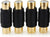 4 Pack Black Female to Female Gold RCA cable cord Coupler Joiner Barrel Connectors