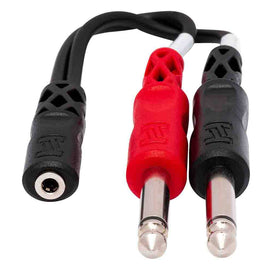 Hosa YMP-434 Stereo Breakout Cable 3.5 mm TRSF to Dual 1/4 in TS