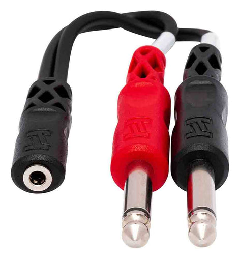 Hosa YMP-434 Stereo Breakout Cable 3.5 mm TRSF to Dual 1/4 in TS