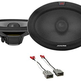 2 ALPINE R-S69.2 300 Watt 6x9" Car Audio Coaxial 2-Way Speakers Bundle with METRA 72-7800 Speaker Connector Harness For 1986-2011 Honda Civic