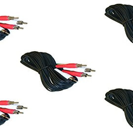 5 pack, 12 Feet 2 RCA Male to Male Audio Cable (2 White/2 Red Connectors)