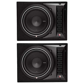2 Pack Rockford Fosgate 500W Punch Single P1 10 Inch Loaded Subwoofer Enclosure