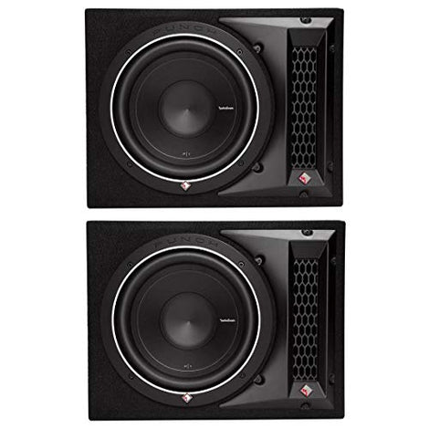 2 Pack Rockford Fosgate 500W Punch Single P1 10 Inch Loaded Subwoofer Enclosure