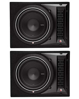 Rockford Fosgate 500W Punch Single P1 10 Inch Loaded Subwoofer Enclosure(2 Pack)