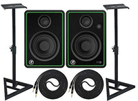 Mackie CR4-X Pair Multimedia Studio Monitors Adjustable Stable Stands 2 Cable Set