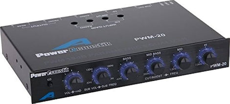 Power Acoustik PWM-20 4-Band Parametric Equalizer w/ Subwoofer Electronic Crossover