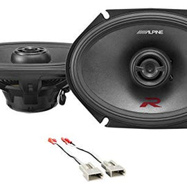 Alpine R-S68 6x8" 2-Way Car Stereo Speakers Totaling 600 Watts Type-R RS68 Bundle With METRA 72-5512 Speaker Wire Harness Connector Compatible With 1989-1997 Ford Thunderbird