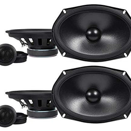 2 Pairs ALPINE S-S69C 260w 6x9" Car Audio Component Speakers with Tweeters