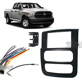 Absolute USA ABS95-6522B Fits Dodge Ram Pickup 1500 2002-2005 Double DIN Stereo Harness Radio Install Dash Kit