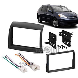 Absolute USA ABS95-8208 Fits Toyota Sienna 2004-2010 Double DIN Stereo Harness Radio Install Dash Kit Package