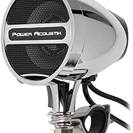 Power Acoustik MCS-22C 3″ Handlebar Mounted Amplified System – Wirelessly Connect Bluetooth Audio & USB Input – Chrome Finish