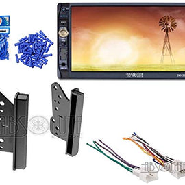 Absolute ABS95-8202 Bundle for Toyota RAV4 2001-2005 Double DIN Stereo Harness Radio Install Dash Kit Package