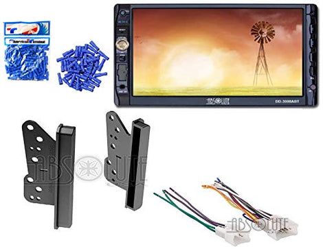 Absolute ABS95-8202 Bundle Fit Toyota RAV4 2001-2005 Double DIN Stereo Harness Radio Install Dash Kit Package