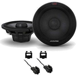 Alpine R2-S65 300W 6.5" Coaxial Speakers + Speaker Harness Fit Chrysler 90-07 Cherokee