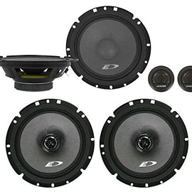 Alpine SXE-1751S 6.5" 280w Component + SXE1726S 6.5" 220w 2-Way Car Audio Coaxial Speakers