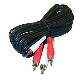 25 Feet 2 RCA Male to Male Audio Cable (2 White/2 Red Connectors)