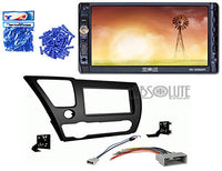 Absolute ABS95-7882B Bundle Fit Honda Civic 2013 2014 Double DIN Stereo Harness Radio Install Dash Kit Package