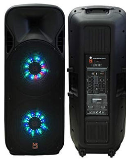 MR DJ Lets Jump Dual 15" 3Way 5000W DJ Active Speaker Powered PA Party BT USB Speaker MIC