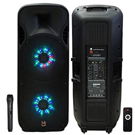 MR DJ Lets Jump Dual 15" 3Way 5000W DJ Active Speaker Powered PA Party BT USB Speaker MIC