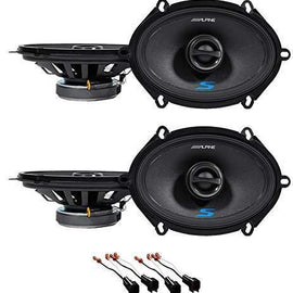 Alpine S 5x7 Front+Rear Speaker Replacement Kit For 05-07 Ford F-250/350/450/550