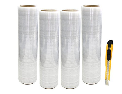 XP Audio Clear Stretch Film Shrink Wrap Pallet 4 Roll 18