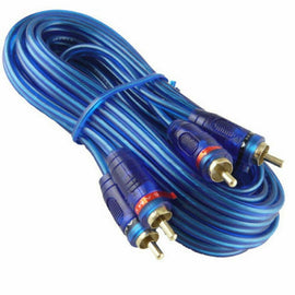 10 20' Raptor Neon Blue Series RCA Audio Cable