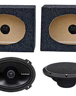 2 Rockford Fosgate P1692 6x9 150W Speakers + 2 Angled 6x9 Speaker Box