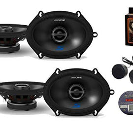 Alpine S-S57 5x7 (6x8) Speaker Two Pairs 2-Way Coaxial Speakers Bundle