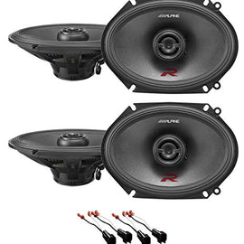 2 Alpine R 6x8 Front+ Rear Factory Speaker Replacement For 2011-2015 Ford F-650/750