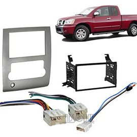 Absolute USA ABS95-7424 Nissan Titan 2008-2012 Double DIN Stereo Harness Radio Install Dash Kit Package