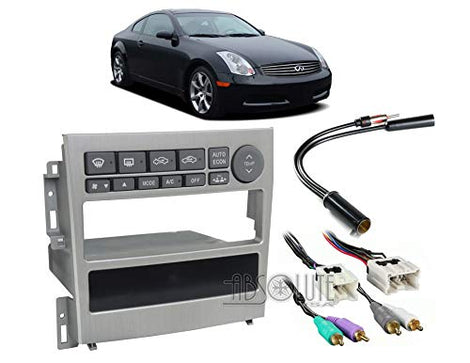 Absolute ABS99-7605A Fits Infiniti G35 Coupe 2005-07 Double DIN Harness Radio Install Dash Kit Package