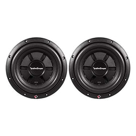 (2) Rockford Fosgate R2SD4-10 10" 800 watt Prime R2 Dual 4 Ohm Voice Coil Shallow Subwoofers Stamped Solid-steel Frame - Mica-injected Polypropylene Woofer Cone with Poly-foam Surround